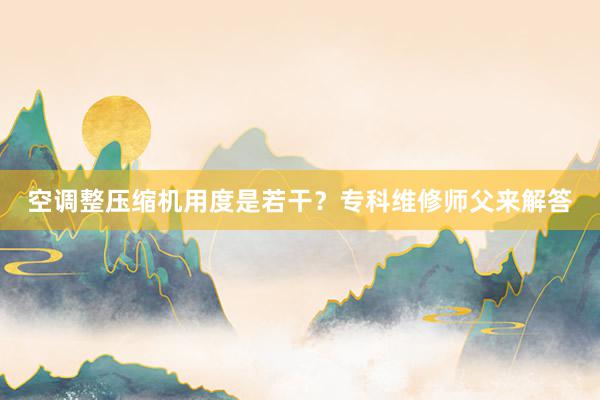 空调整压缩机用度是若干？专科维修师父来解答